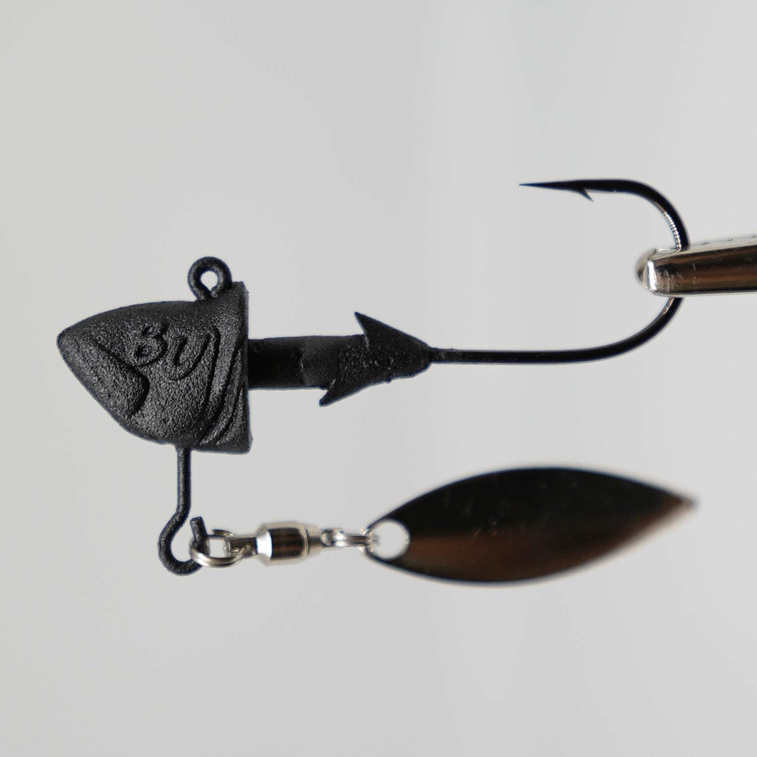 bass lure under Finesse Underspins 1/2 oz / Matte Black / 4/0 Bass Unions Signature Finesse ABU GARCIA BEAST X Crab Color:Olive