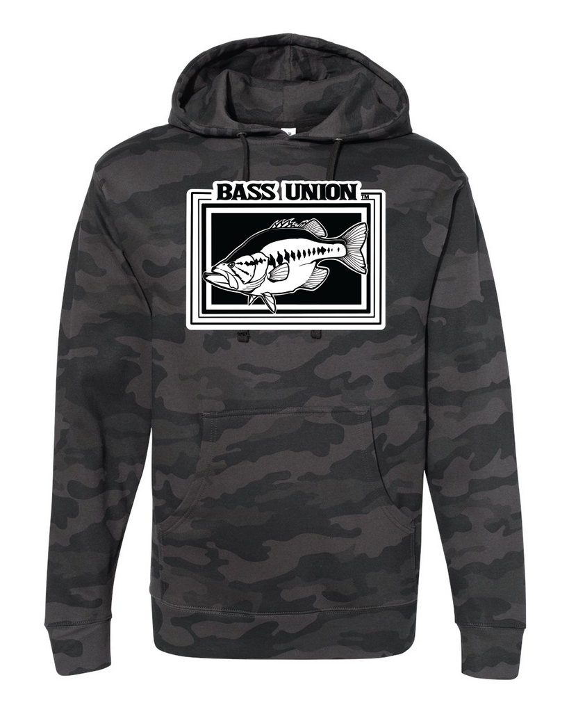 Largemouth Bass Hoodie Black Camo / XX-Large